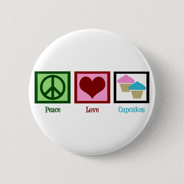 Peace Love Cupcakes Pinback Button (Front)