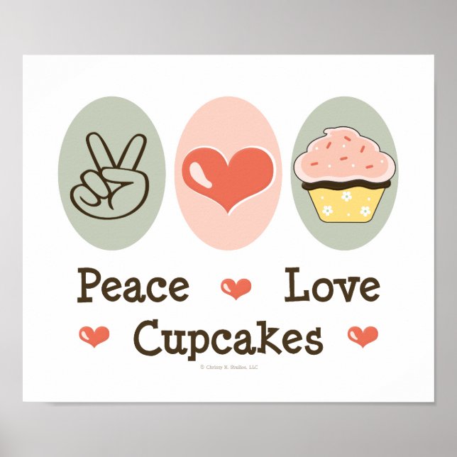 Peace Love Cupcakes Poster (Front)
