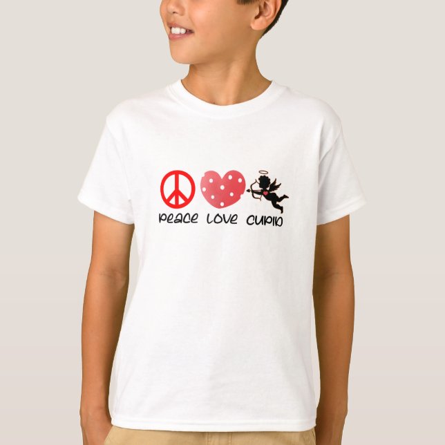 Peace Love Cupid, Cuter Than Cupid T-Shirt (Front)