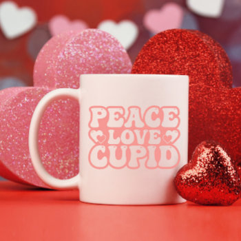 Peace Love Cupid Valentine's Day Coffee Mug by lilanab2 at Zazzle