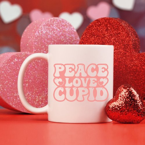 Peace Love Cupid Valentines Day Coffee Mug