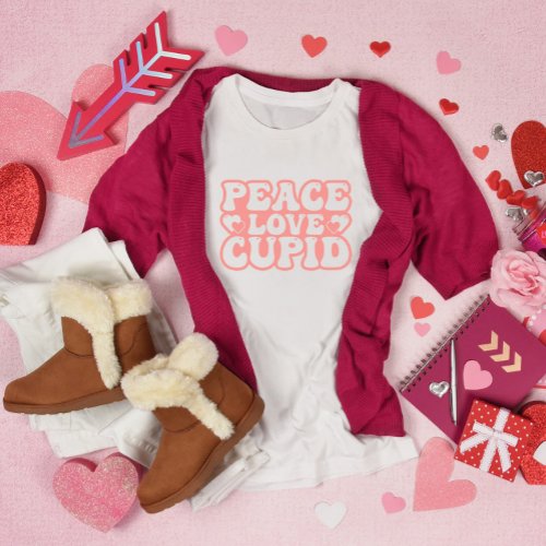 Peace Love Cupid Valentines Day T_Shirt