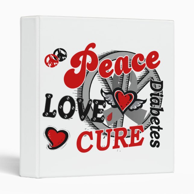 Peace Love Cure 2 Diabetes Binder (Front/Spine)