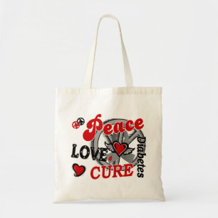 Peace Love Cure 2 Diabetes Tote Bag