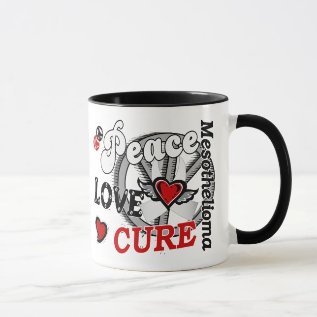 Peace Love Cure 2 Mesothelioma Mug (Right)