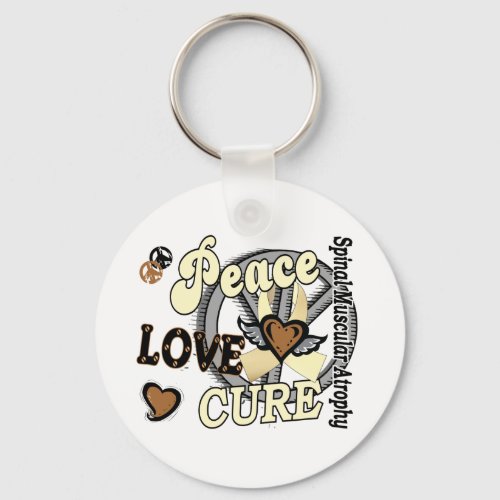 Peace Love Cure 2 SMA Spinal Muscular Atrophy Keychain