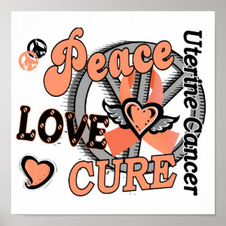 Peace Love Cure 2 Uterine Cancer Poster