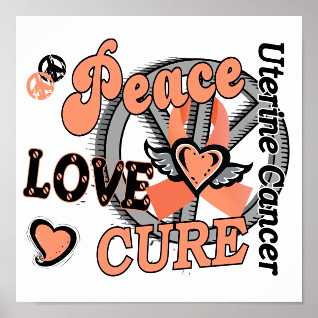 Peace Love Cure 2 Uterine Cancer Poster (Front)