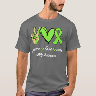 Peace Love Cure AAuditory Processing Disorder Awar T-Shirt