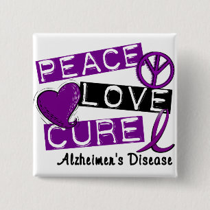 PEACE LOVE CURE ALZHEIMER’S DISEASE BUTTON