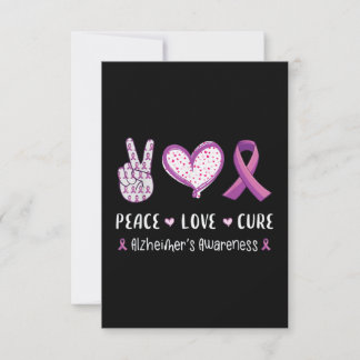 Peace Love cure alzheimer's awareness Card
