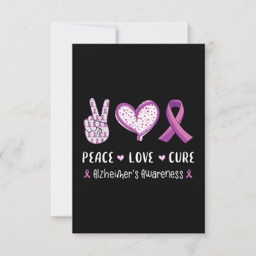 Peace Love cure alzheimers awareness Card