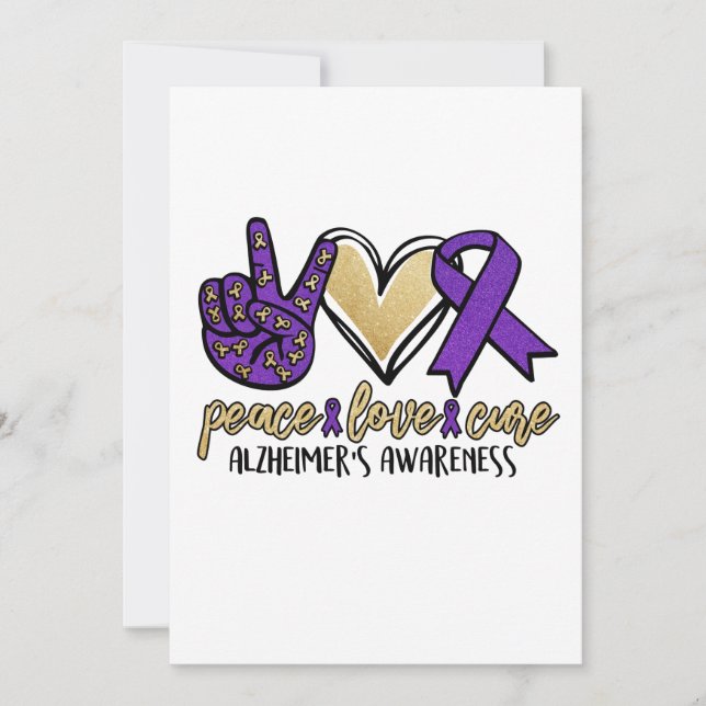 Peace Love Cure Alzheimer's Awareness Save The Date (Front)