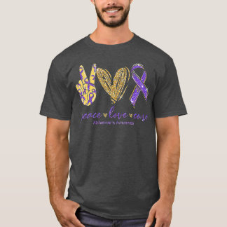 Peace Love Cure Alzheimer's Awareness  T-Shirt