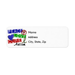 Peace Love Cure Autism Label