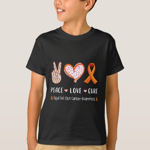 Peace Love Cure Basal Cell Skin Cancer Awareness M T_Shirt