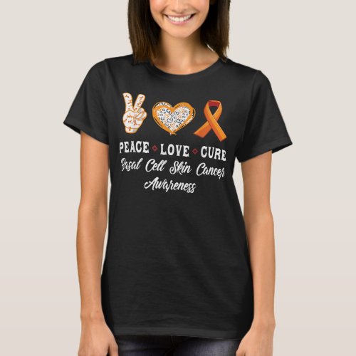 Peace Love cure basal cell skin cancer awareness m T_Shirt