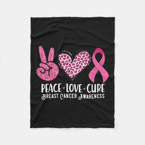 Peace Love Cure Breast Cancer Awareness Warrior Pi Fleece Blanket