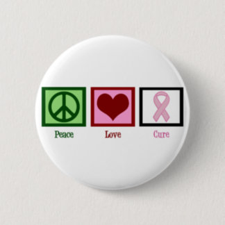 Peace Love Cure Breast Cancer Button