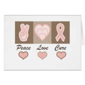 Peace Love Cure Breast Cancer card (Front Horizontal)