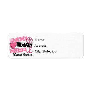 Peace Love Cure Breast Cancer Label