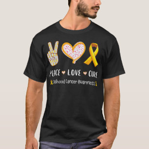 Peace Love Cure Childhood Cancer Awareness Leopard T-Shirt