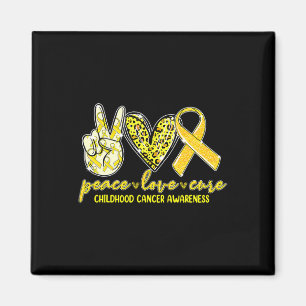 Peace Love Cure Childhood Cancer Awareness Leopart Magnet