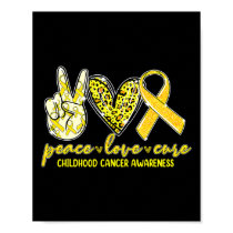 Peace Love Cure Childhood Cancer Awareness Leopart Poster