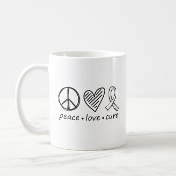 Peace Love Cure Coffee Mug by LangDesignShop at Zazzle