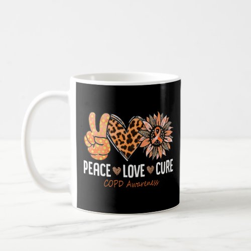 Peace Love Cure COPD Awareness Month Orange Sunflo Coffee Mug
