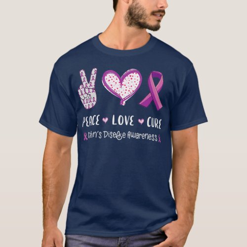 Peace Love cure crohns disease awareness men IBD T_Shirt