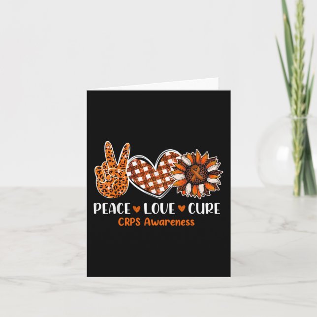 Peace Love Cure CRPS Awareness Month Warrior Orang Card (Front)