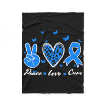 Peace Love Cure Diabetes Awareness Men Women Kids  Fleece Blanket