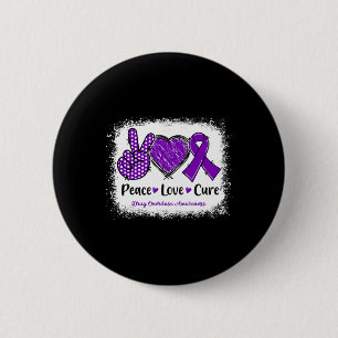 Peace Love Cure Drug Overdose Awareness Purple Rib Button