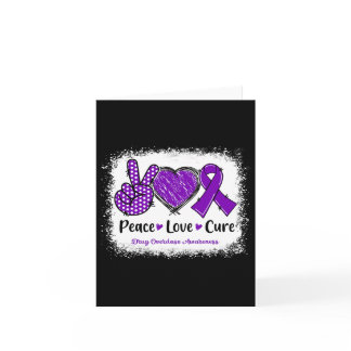 Peace Love Cure Drug Overdose Awareness Purple Rib Card