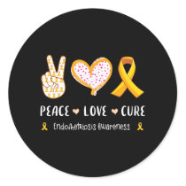 Peace Love cure Endometriosis awareness for men Classic Round Sticker