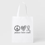 Peace Love Cure Grocery Bag at Zazzle