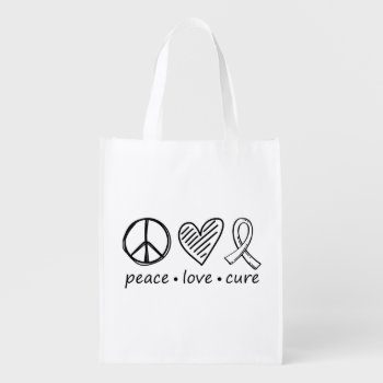 Peace Love Cure Grocery Bag by LangDesignShop at Zazzle