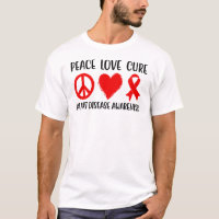 Peace Love Cure Heart Disease Awareness Men Women 