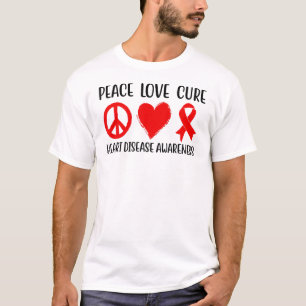 Peace Love Cure Heart Disease Awareness Men Women T-Shirt