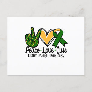 Peace Love Cure Kidney Disease Awareness Announcement Postcard