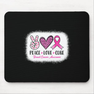 Peace Love Cure Leopard Breast Cancer Awareness Mouse Pad