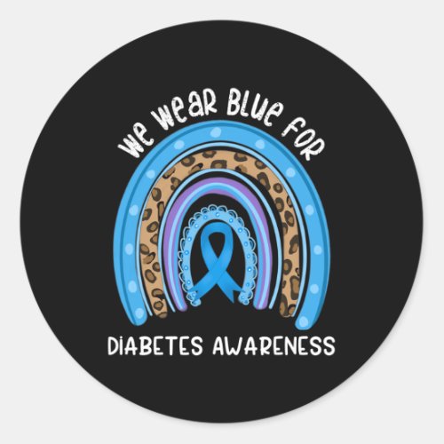 Peace Love Cure Leopard Diabetes Awareness Survivo Classic Round Sticker