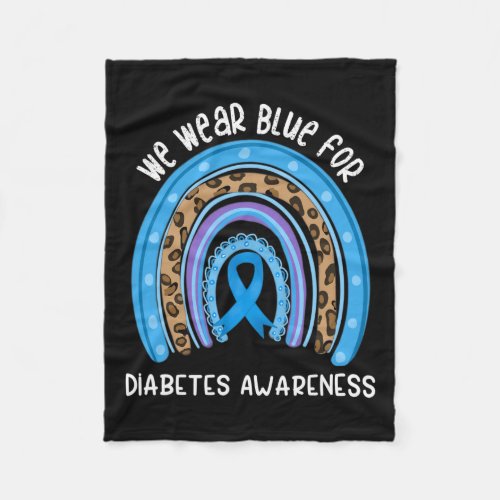 Peace Love Cure Leopard Diabetes Awareness Survivo Fleece Blanket