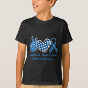 Peace Love Cure Leopard Diabetes Awareness Survivo T-Shirt