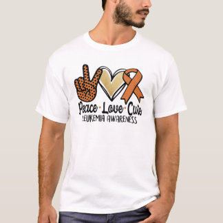 Peace Love Cure Leukemia Awareness Cancer Support T-Shirt