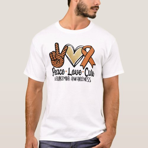 Peace Love Cure Leukemia Awareness Cancer Support T_Shirt