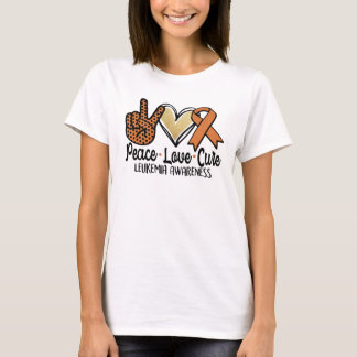 Peace Love Cure Leukemia Awareness Cancer Support T-Shirt