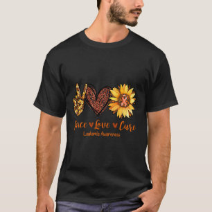 Peace Love Cure Leukemia Awareness Gift T-Shirt