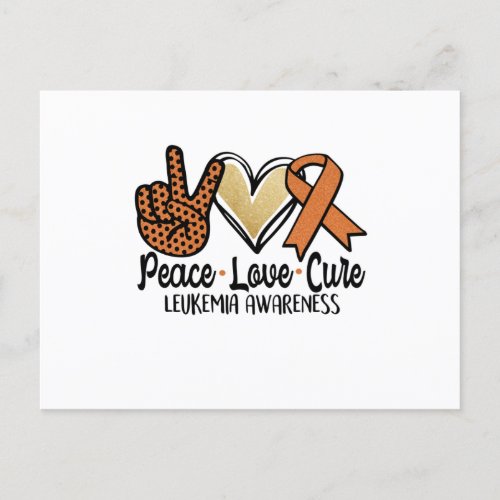 Peace Love Cure Leukemia Awareness Invitation Postcard